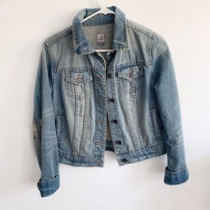 JCP Ombre Distressed Denim Jean Jacket